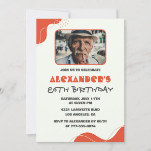 Cartes d'invitation pour les 86 ans d'hommes moder