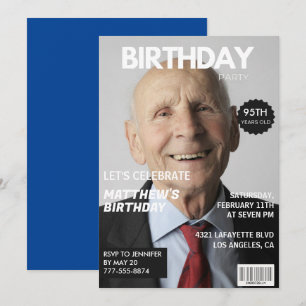 Cartes d'invitation pour les 95 ans Hommes Lui Cou