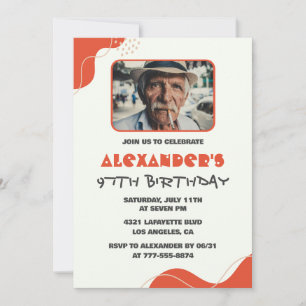 Cartes d'invitation pour les 97 ans des hommes bla