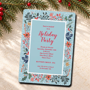 Cartes d'invitation pour les fêtes d'hiver Poinset