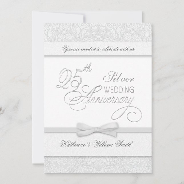 Cartes d'invitation pour les noces d'argent - 25e  (Devant)