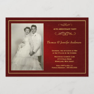 Cartes d'invitation pour les Noces de Rubis - 40 a