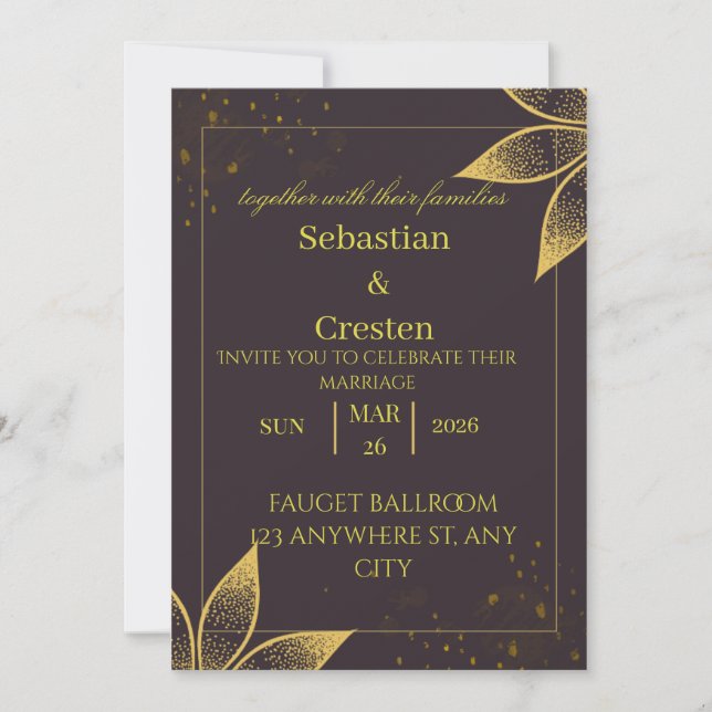 Cartes d'invitation pour mariage (Devant)