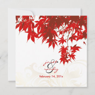 Cartes d'invitation pour mariage aux feuilles d'ér