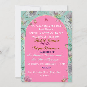Cartes d'invitation pour mariage indien