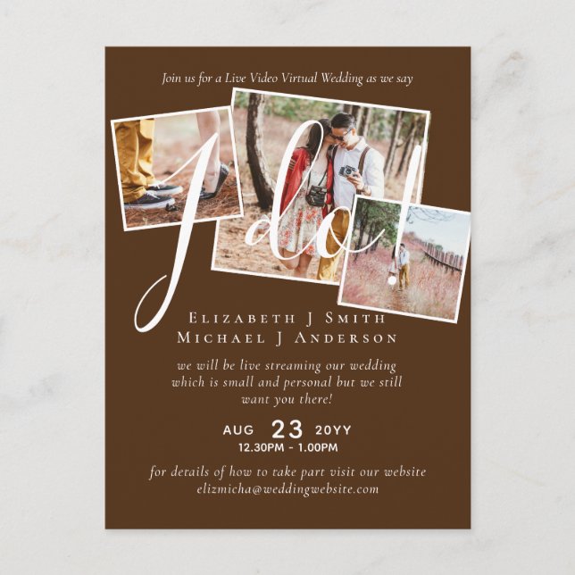 Cartes d'invitation pour mariage ou fête de couple (Devant)