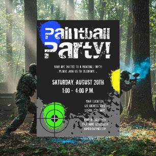 Cartes d'invitation pour party paintball   Invitat