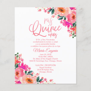 Cartes d'invitation pour Quinceañera à petit budge