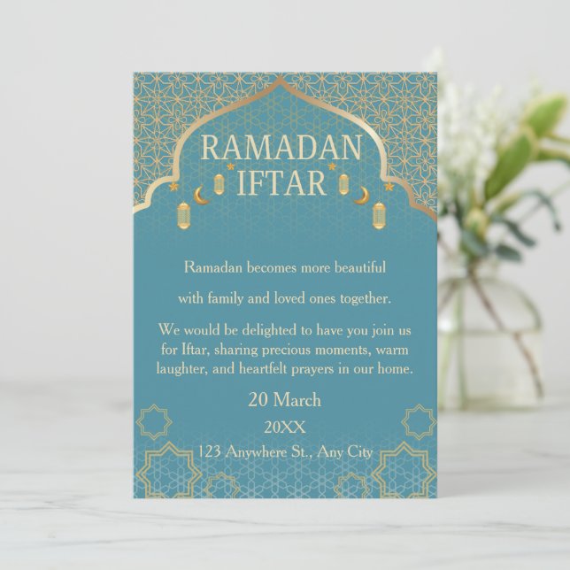 Cartes d'invitation pour Ramadan Moubarak – Iftar  (Debout devant)