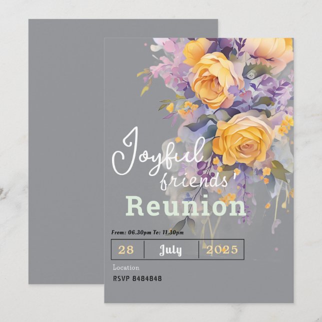 Cartes d'invitation pour réunion d'amis  (Devant / Derrière)