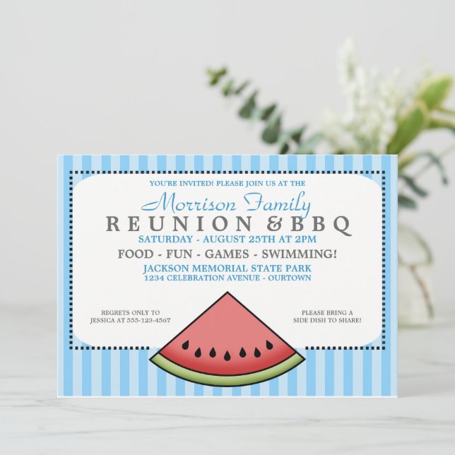 Cartes d'invitation pour réunion de famille tranch (Debout devant)