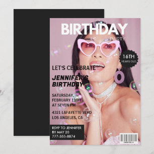 Cartes d'invitation pour ses 16 ans de couverture 