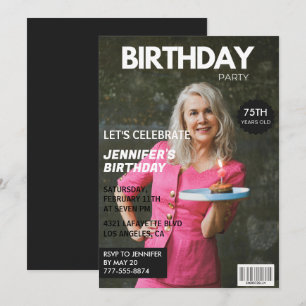 Cartes d'invitation pour ses 75 ans de style Magaz
