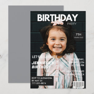 Cartes d'invitation pour ses 7 ans de couverture d