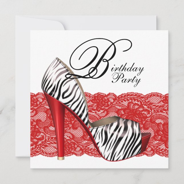 Cartes d'invitation pour soirée au thème de chauss (Devant)