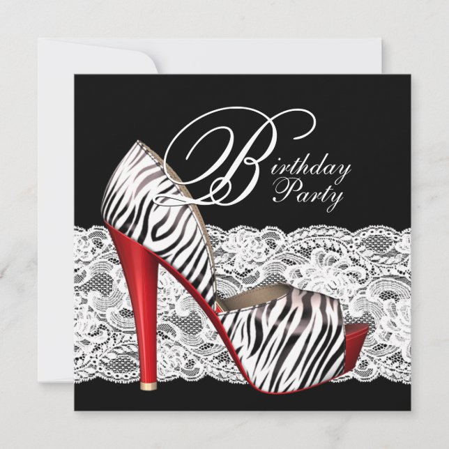 Cartes d'invitation pour soirée au thème de chauss (Devant)