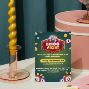Cartes d'invitation pour soirée Bingo