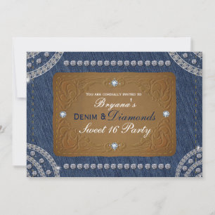Cartes d'invitation pour soirée Denim & Diamonds J