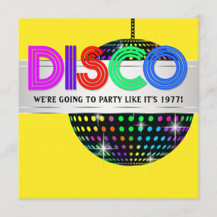 Cartes d'invitation pour soirée disco