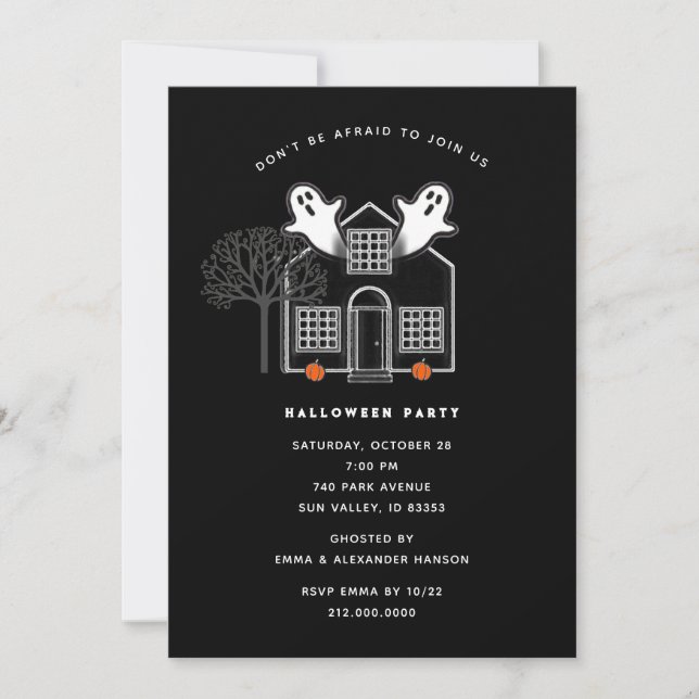 Cartes d'invitation pour soirée Halloween (Devant)