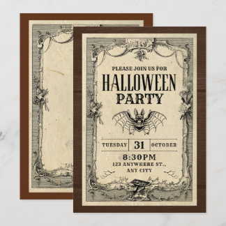 Cartes d'invitation pour soirée Halloween