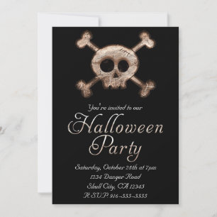 Cartes d'invitation pour soirée HALLOWEEN à crâne 