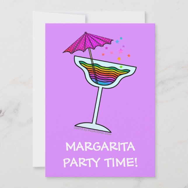 CARTES D'INVITATION POUR SOIRÉE MARGARITA (Devant)