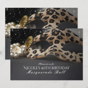 Cartes d'invitation pour soirée Masque et Perles d