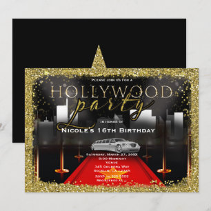Cartes d'invitation pour soirée sur tapis rouge av