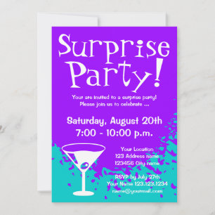 Cartes d'invitation pour soirée surprise Invitat