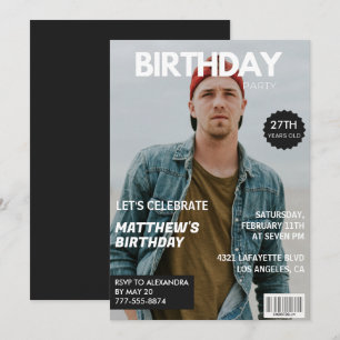 Cartes d'invitation pour son 27e anniversaire Maga