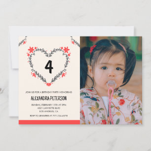 Cartes d'invitation pour son 4ème anniversaire Fle