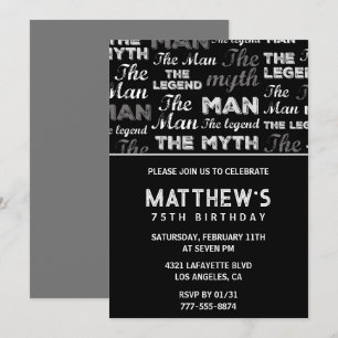 Cartes d'invitation pour son 75e anniversaire pour