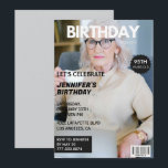Cartes d'invitation pour son 95e anniversaire pour<br><div class="desc">Rendez son 95e anniversaire vraiment extraordinaire avec cette invitation d'anniversaire élégante de style couverture de magazine. Avec une mise en page photo chic conçue pour ressembler à la couverture d'un magazine de mode ou de style de vie, cette invitation est glamour, moderne et tout à fait unique. Parfaite pour les...</div>