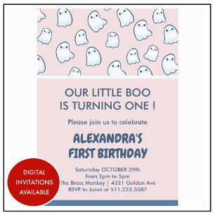 Cartes d'invitation pour un 1er anniversaire Hallo