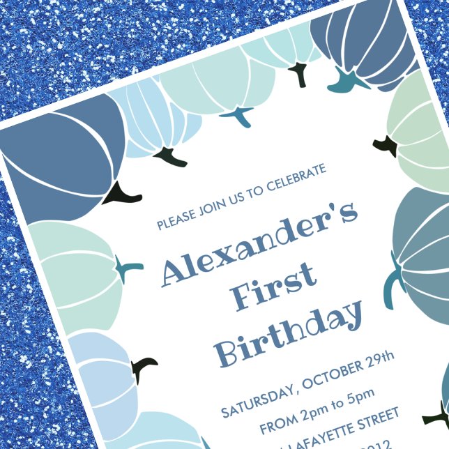Cartes d'invitation pour un 1er anniversaire Hallo (Halloween-1st-birthday-invitations-autumn-pumpkin-1)