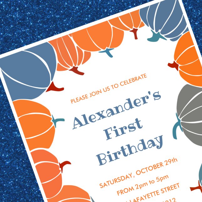 Cartes d'invitation pour un 1er anniversaire sur l (Halloween-1st-birthday-invitations-fall-boy-1)