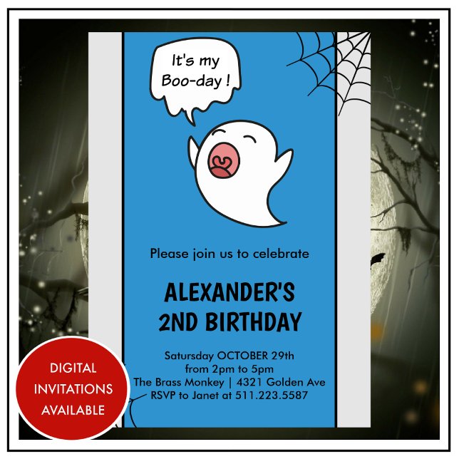 Cartes d'invitation pour un 2ème anniversaire Hall (halloween-2nd-birthday-invitation-second-1)