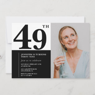 Cartes d'invitation pour un 49e anniversaire avec