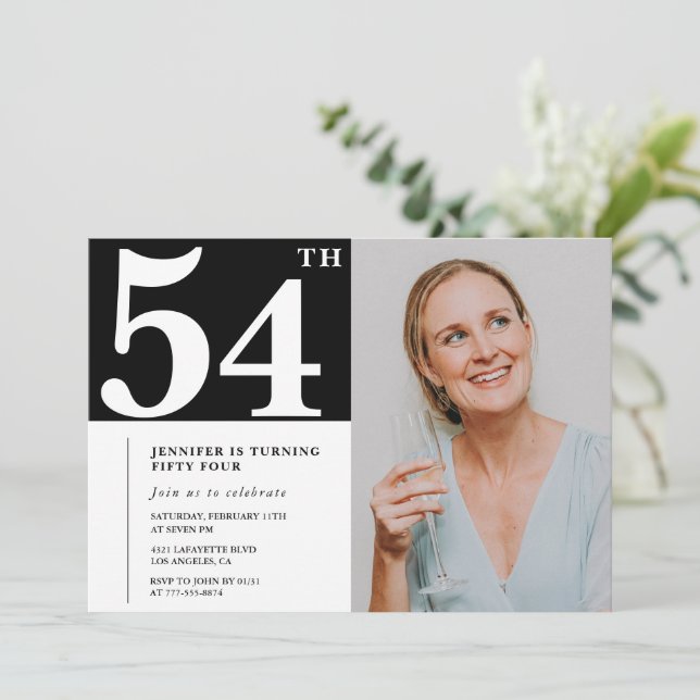 Cartes d'invitation pour un 54e anniversaire en ph (Debout devant)