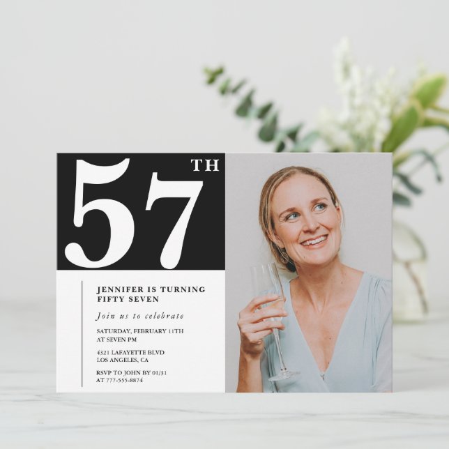 Cartes d'invitation pour un 57e anniversaire en ph (Debout devant)