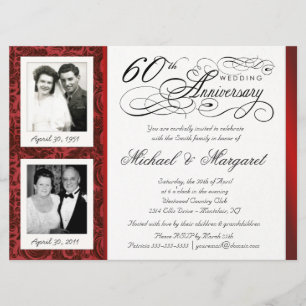 Cartes d'invitation pour un 60e anniversaire - Hie