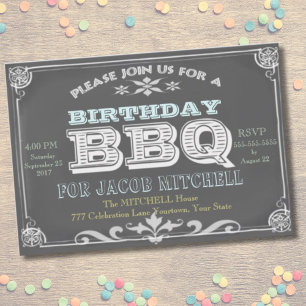 Cartes d'invitation pour un BBQ de fête d'annivers