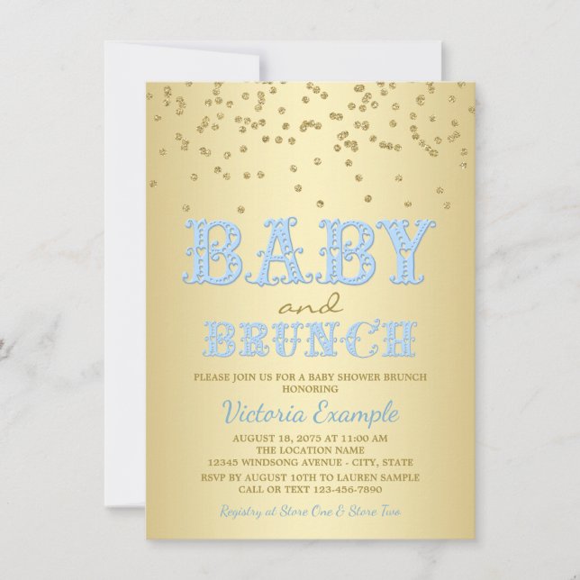 Cartes d'invitation pour un brunch de baby shower  (Devant)
