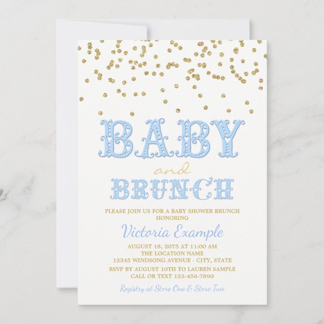 Cartes d'invitation pour un brunch de baby shower  (Devant)