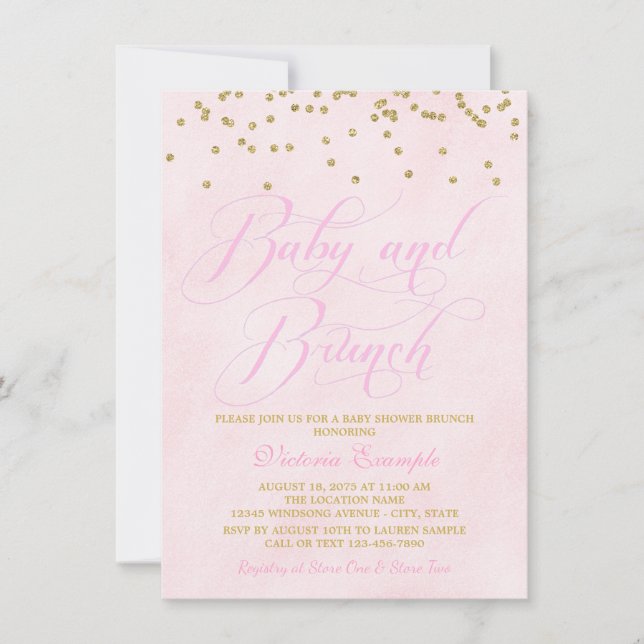 Cartes d'invitation pour un brunch de baby shower (Devant)