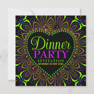 Cartes d'invitation pour un dîner de fiesta bohème