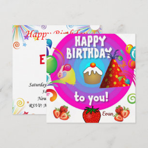Cartes d'invitation pour un joyeux anniversaire