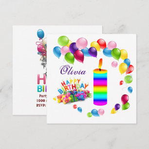 Cartes d'invitation pour un joyeux anniversaire Ba