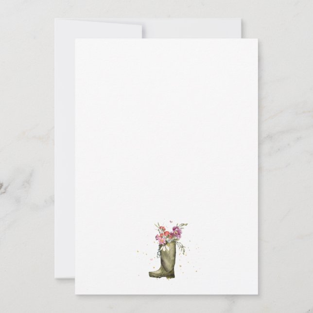Cartes d'invitation pour un mariage aux bottes de  (Dos)